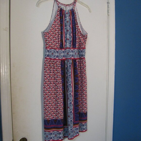 Maggy L Necklace Style Dress Size 4 Purple Pink Sleeveless Sheath - Picture 4 of 4